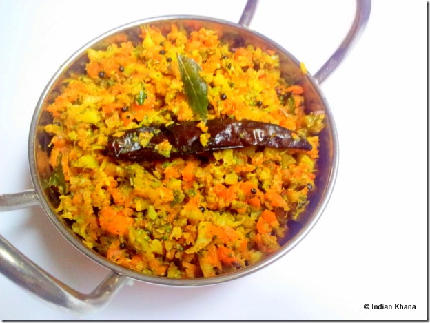 Carrot and Broccoli Poriyal Thoran Stir Fry Recipe