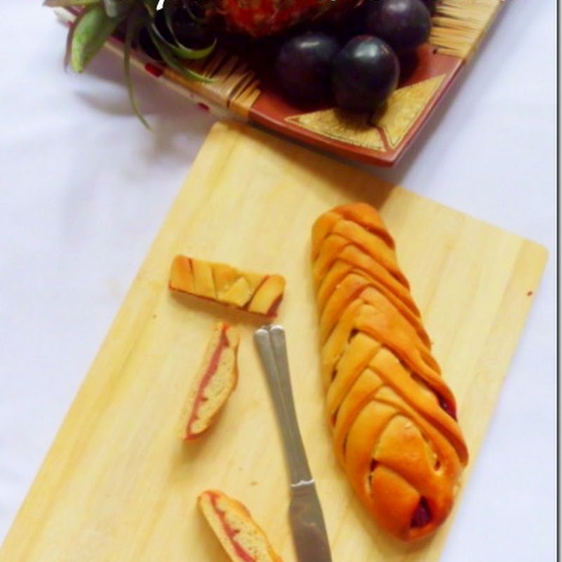 Beets Pesto Braided Bread