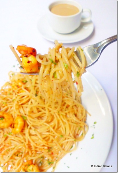 Easy quick prawn aglio olio pasta recipe