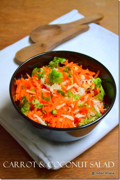 Easy Coconut carrot salad side dish for rasam recipe Easy Coconut carrot salad side dish for rasam recipe