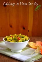 Cabbage Peas Stirfry pattagobi matar sabzi