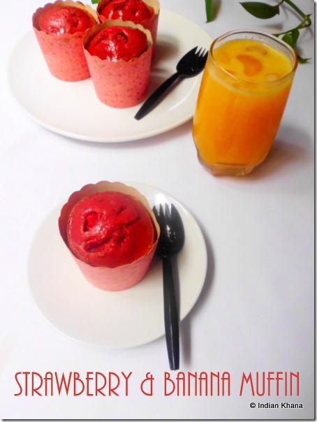 Eggless Strawberry and banana muffin recipe Eggless Strawberry and banana muffin recipe