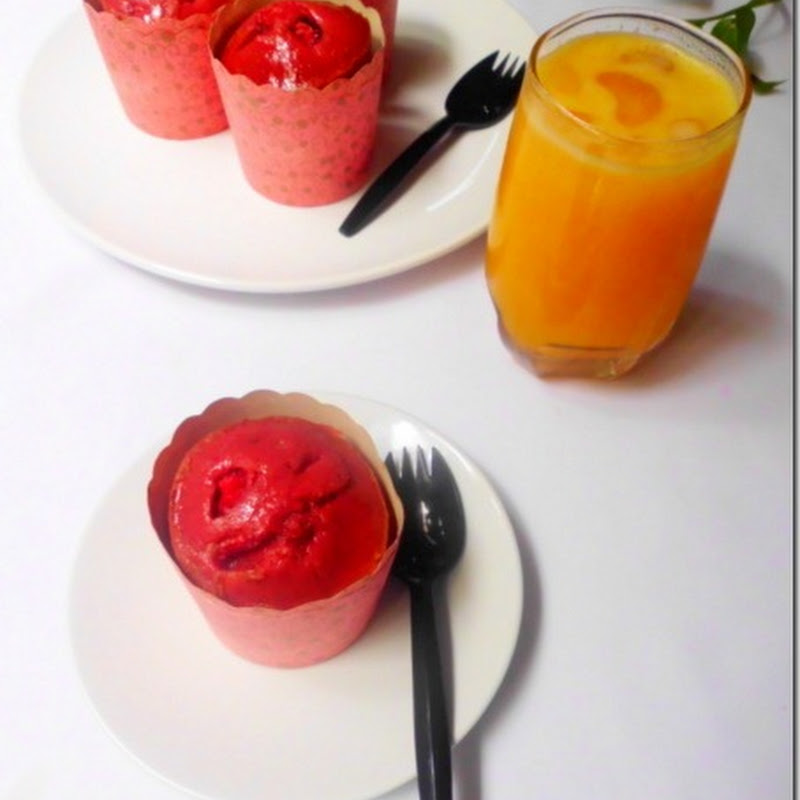 Eggless Strawberry & Banana Muffins