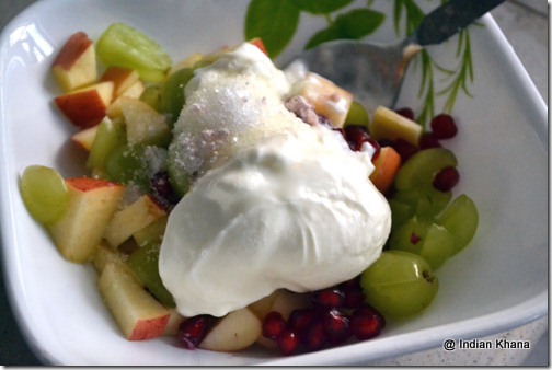 Navratri Fasting Vrat Fruit Salad in Yogurt Dresing Recipe