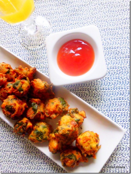 easy Saag bhaji palak pakora pakoda recipe vada bada recipe