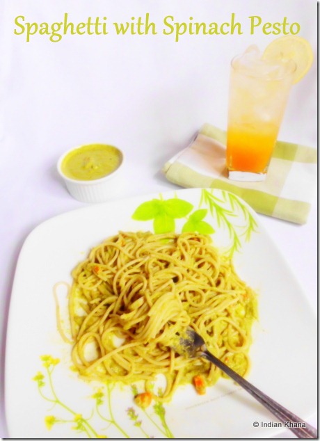 Spaghetti with Spinach Pesto Recipe Spaghetti with Spinach Pesto Recipe