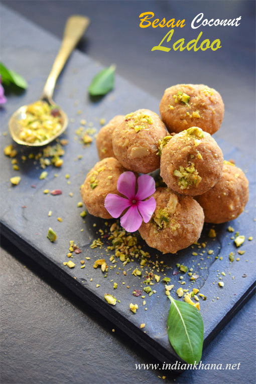 besan coconut ladoo besan coconut ladoo