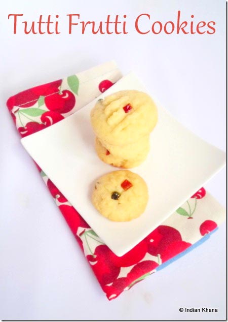 Eggless Tutti Frutti Cookies