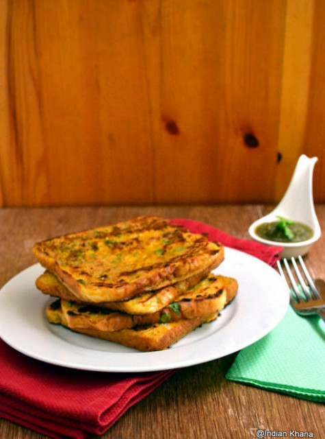 Eggless Savory French Toast Besan Toast Recipe