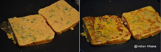 Eggless Savory French Toast Besan Toast Recipe