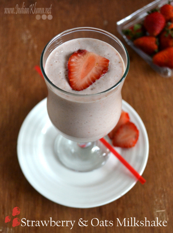 Strawberry Oats Milkshake Strawberry Oats Milkshake