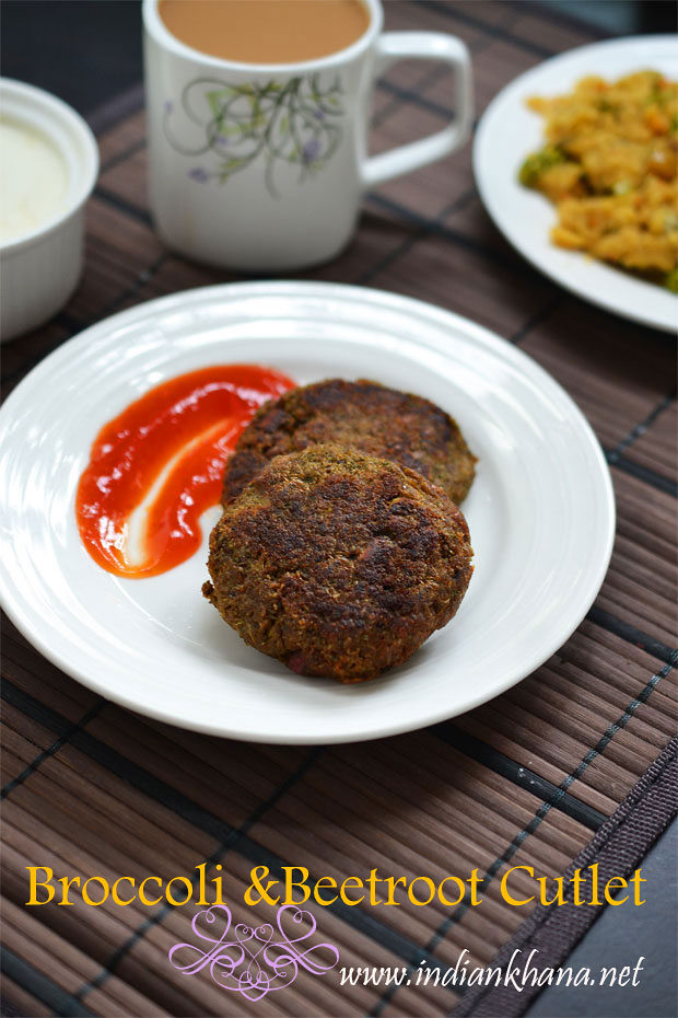 Broccoli Beetroot Cutlet Broccoli Beetroot Cutlet