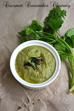 Coconut Coriander Chutney Side dish for Idli-Dosa