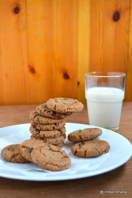 Eggless Double Chocolate Chip Cookies