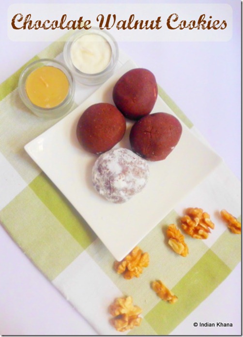 Chocolate Walnut Honey Cookies Recipes eggless-1 Chocolate Walnut Honey Cookies Recipes eggless-1