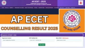AP ECET Counselling Result 2025: Round 1 Selection List, Seat Allotment