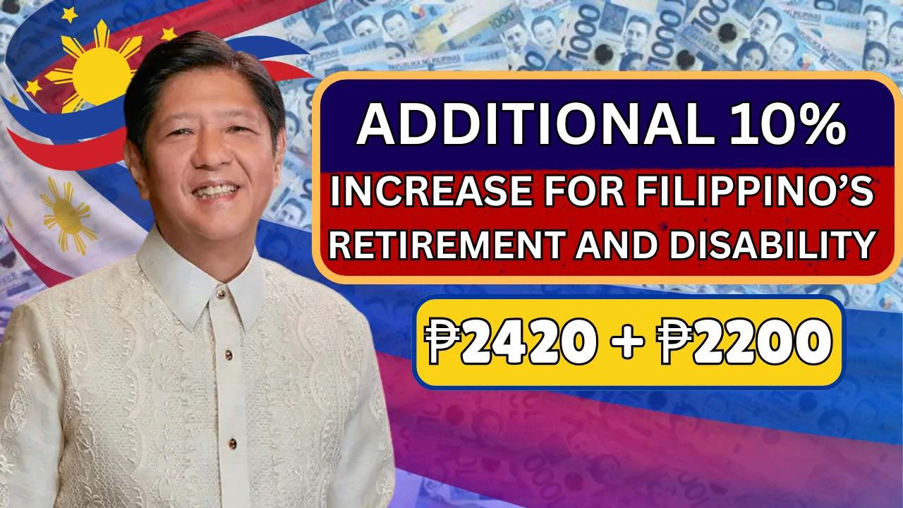 Additional 10% increase In Retirement and Disability For Filipino Pensioners From September 2025